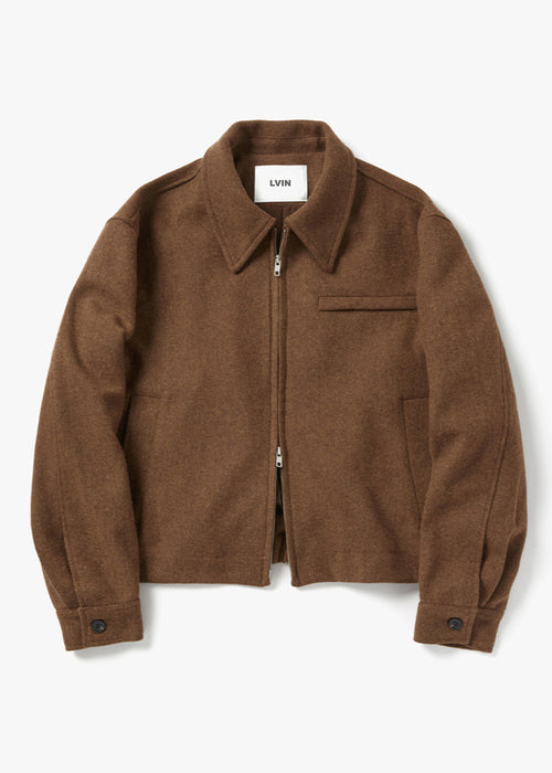 BACK-TAP POINTED WOOL JACKET_BROWN