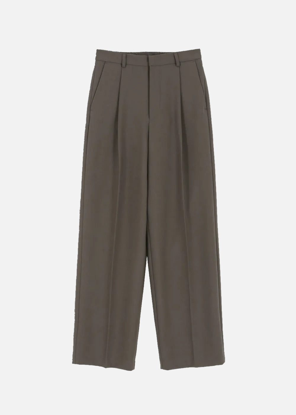WIDE PIN TUCK SPAN PANTS_MOCHA