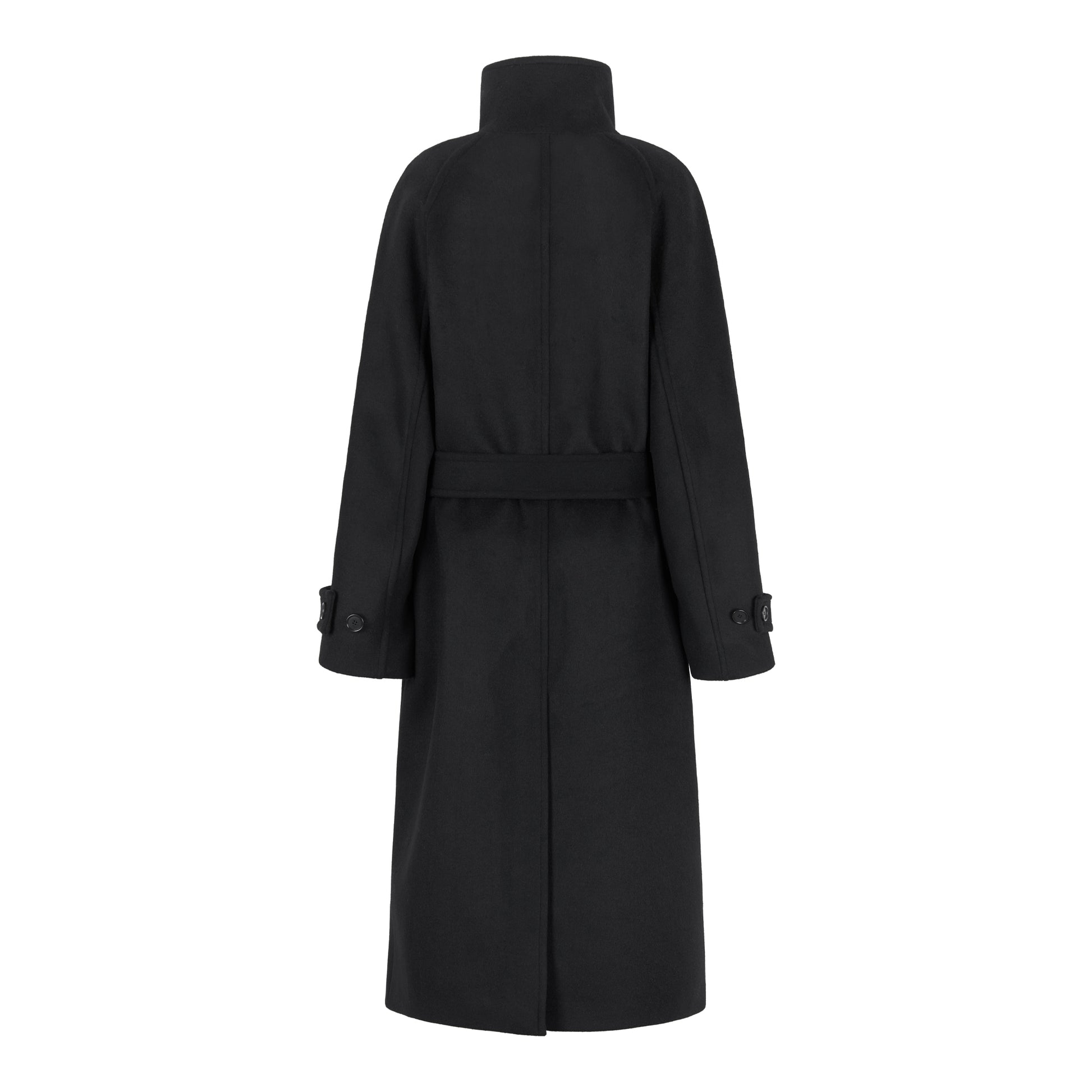 CASHMERE HIGH-NECK BELTED COAT