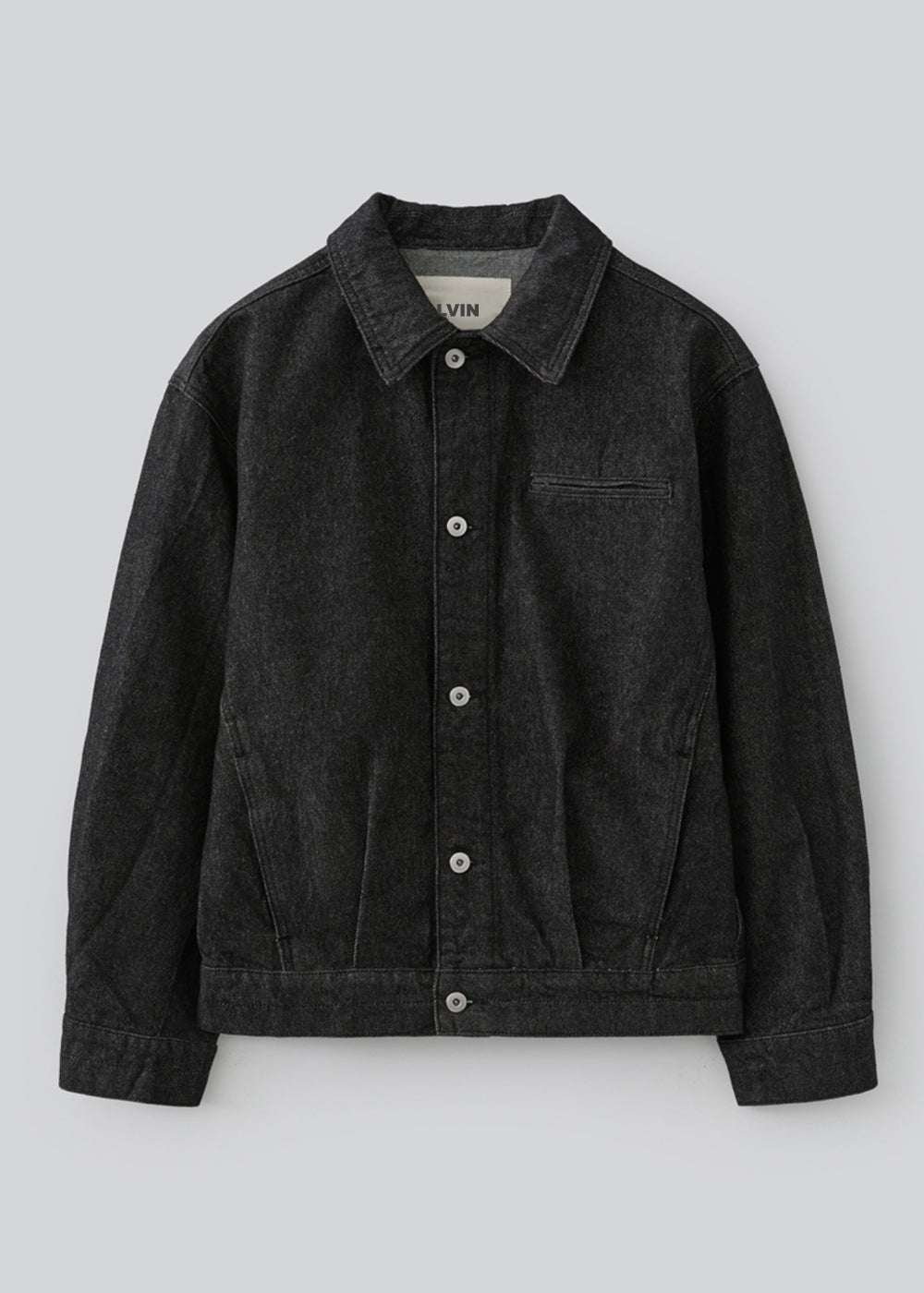 Pleats Denim Worker Jacket_Black