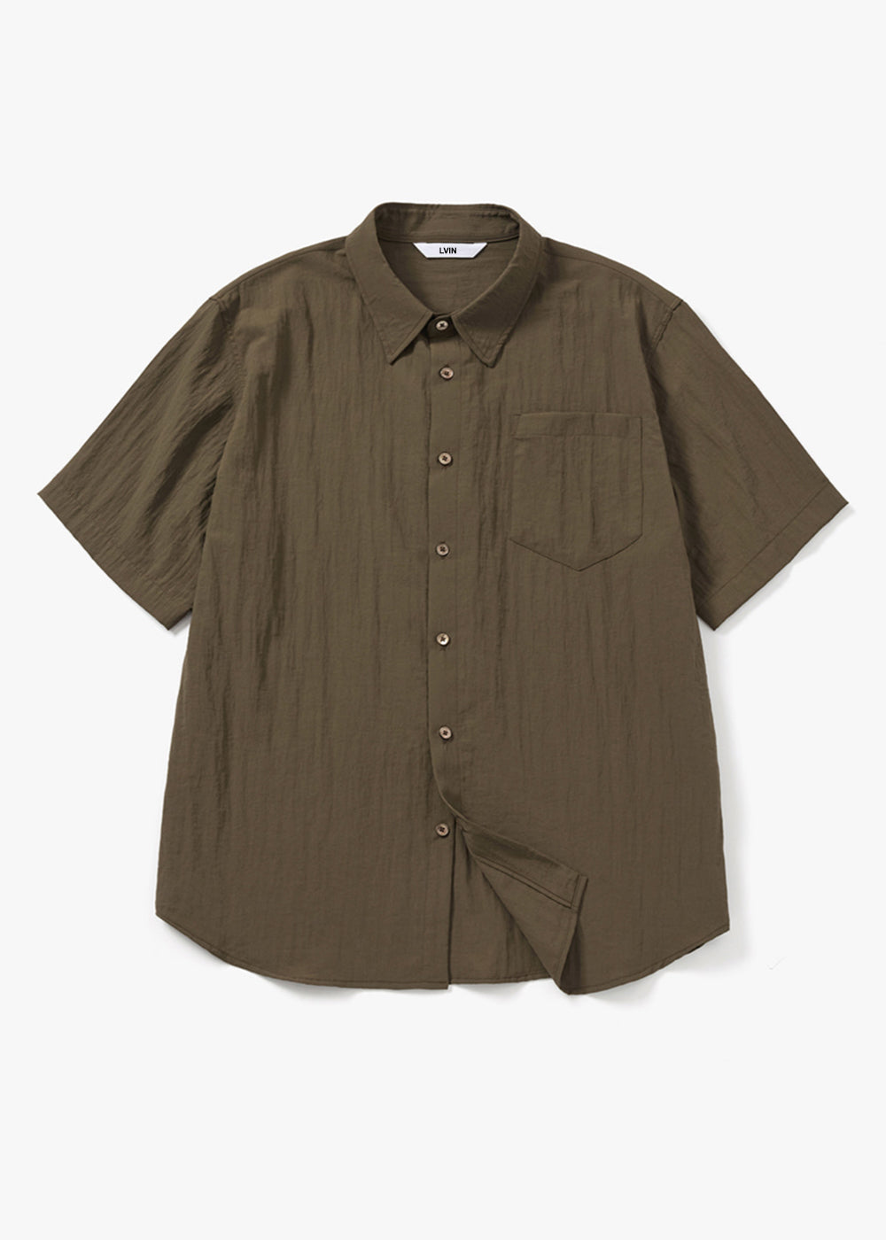 ORGANIC BAMBOO HALF SHIRT_BROWN