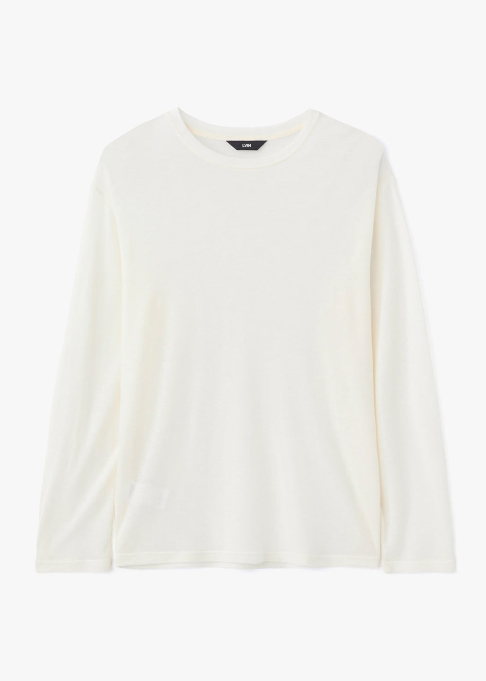 WOOL BLEND LONG SLEEVE T_IVORY