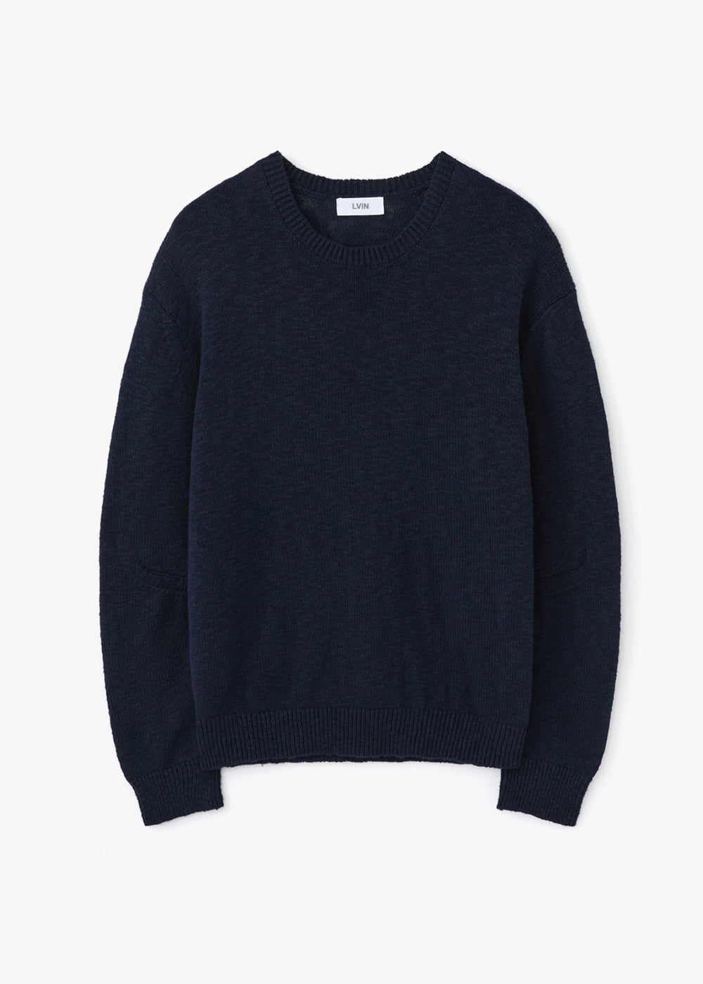 PIN-TUCK COTTON SWEATER_NAVY
