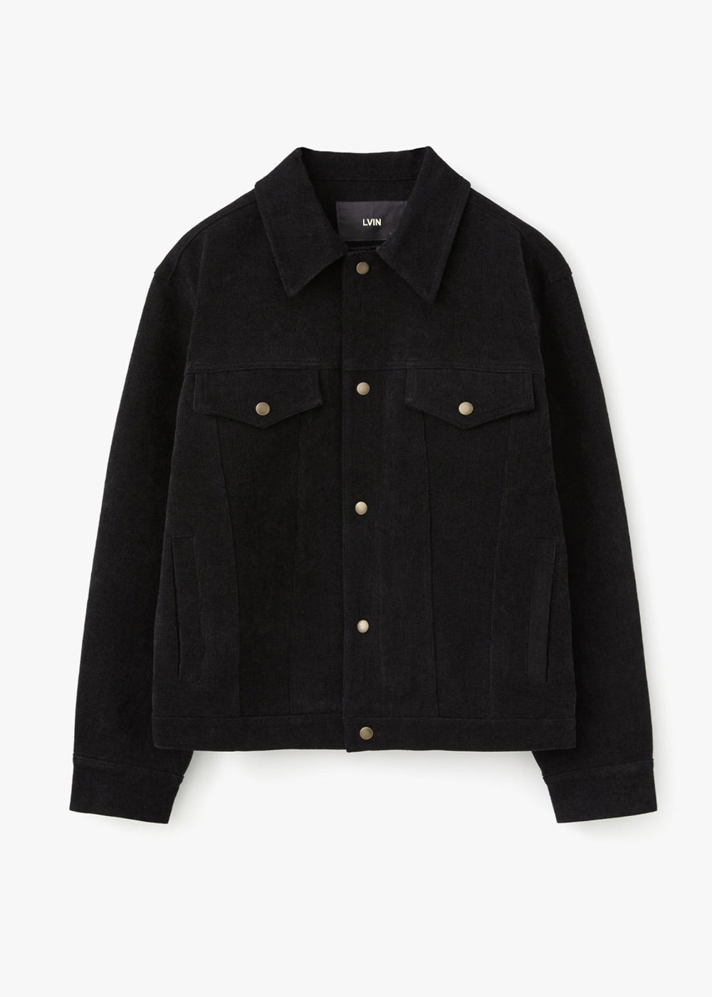 CORDUROY SNAP BUTTON JACKET_BLACK