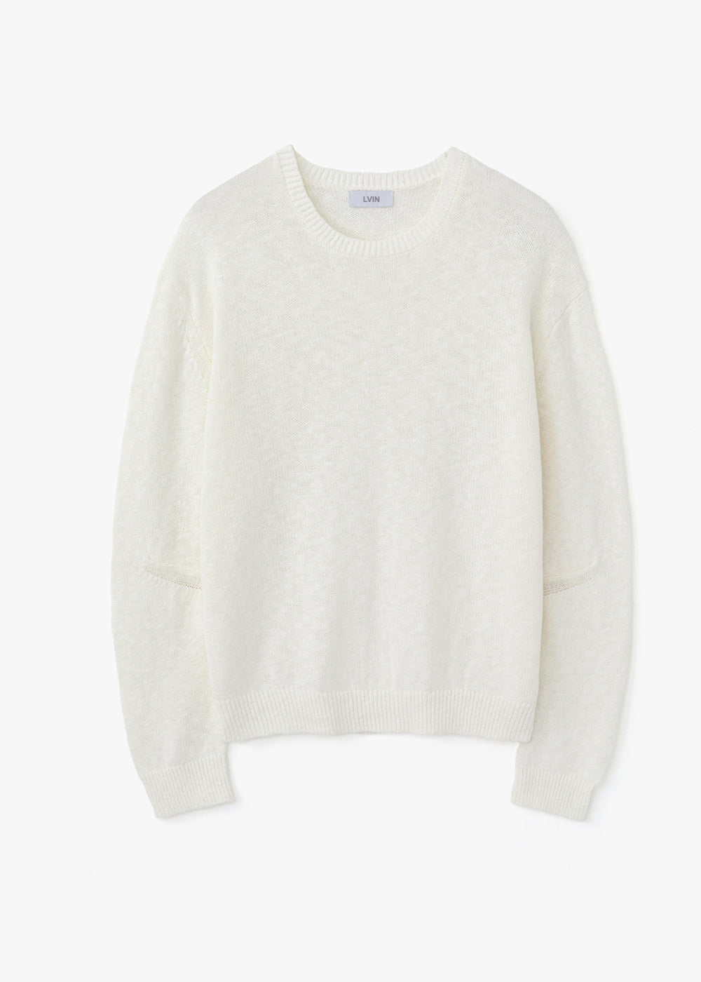 PIN-TUCK COTTON SWEATER_IVORY