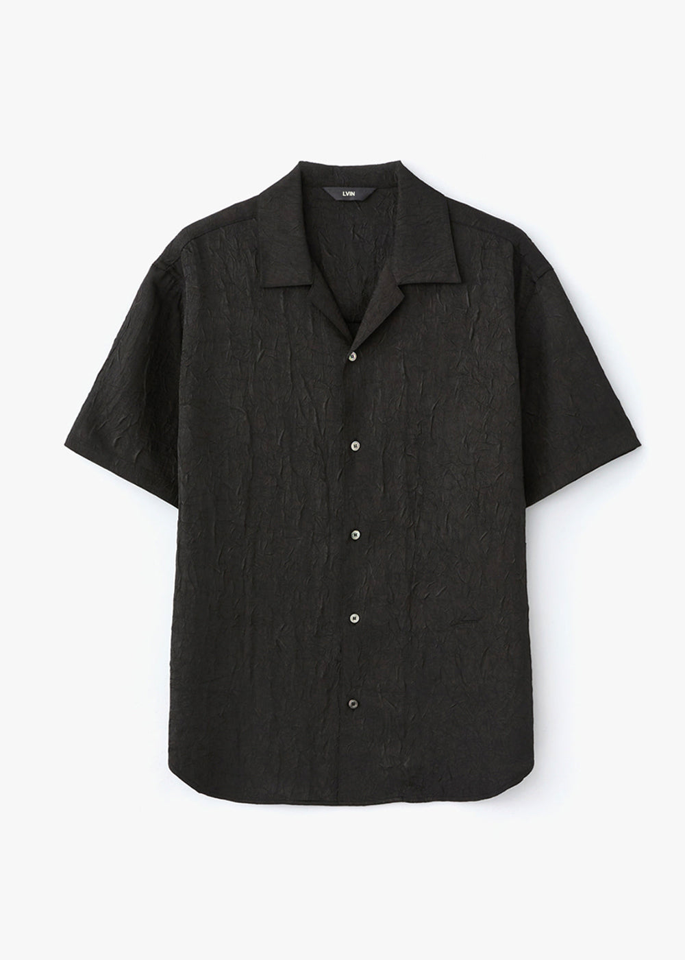 CRINKLE TEXTURED SHIRT_BLACK