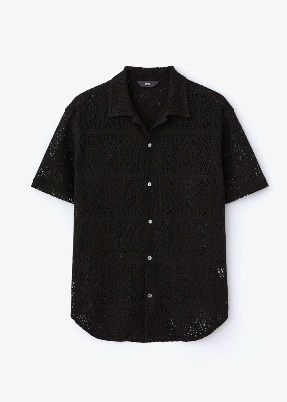 EXOTIC CROCHET SHIRT_BLACK