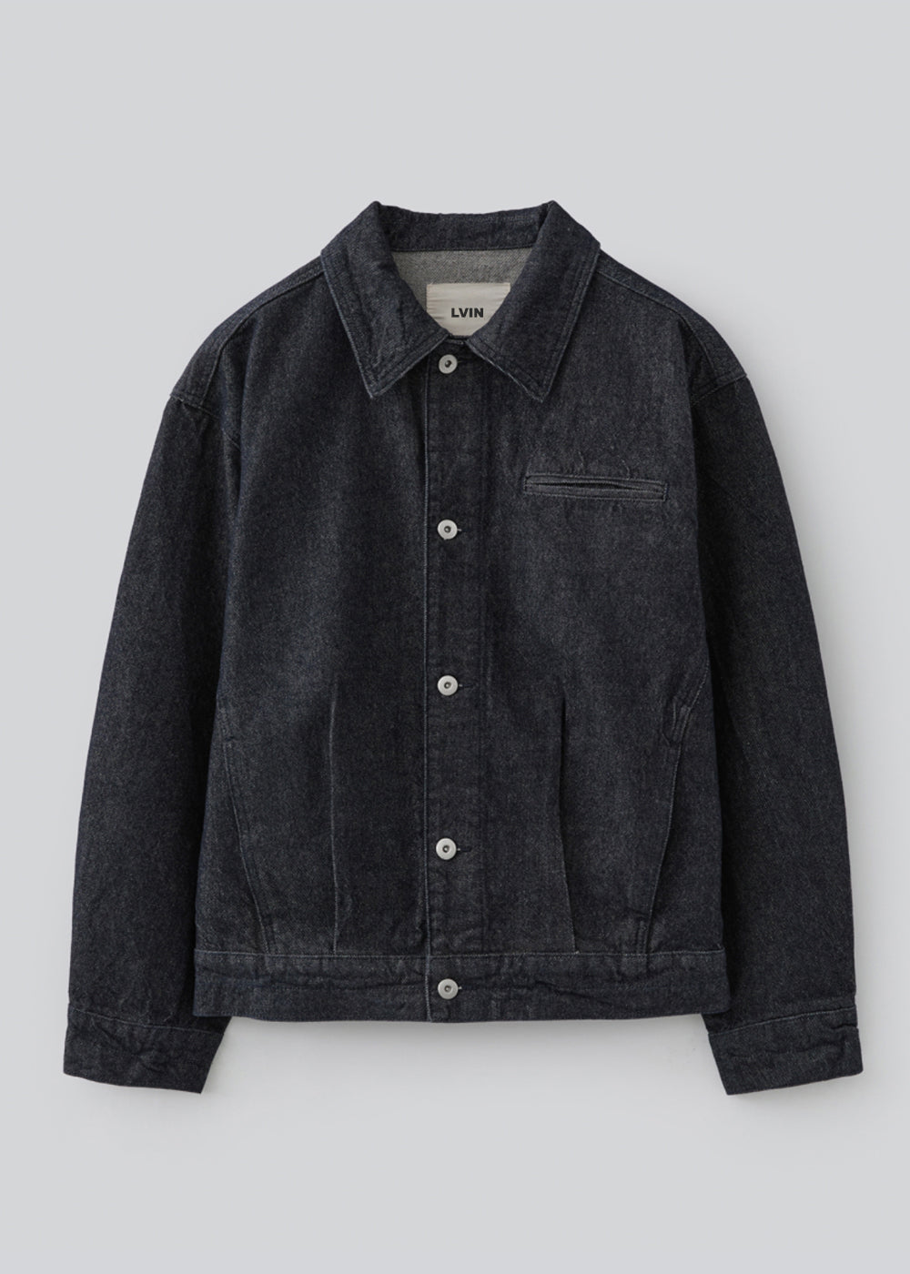Pleats Denim Worker Jacket_Indigo