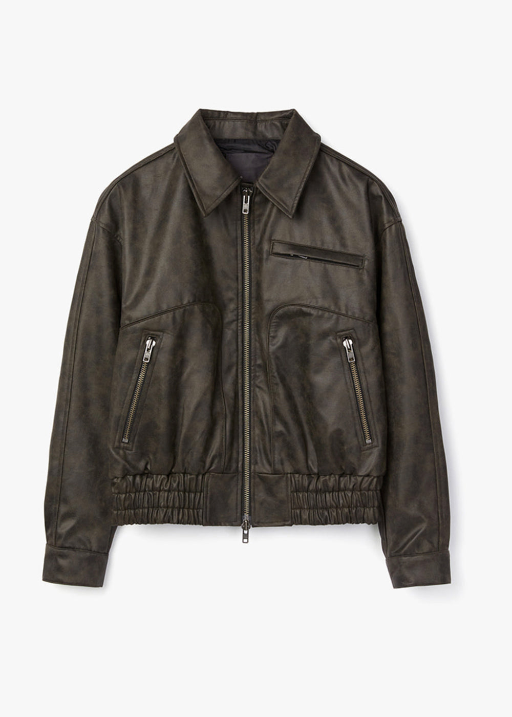 WASHED LEATHER FLIGHT JACKET_BLACK