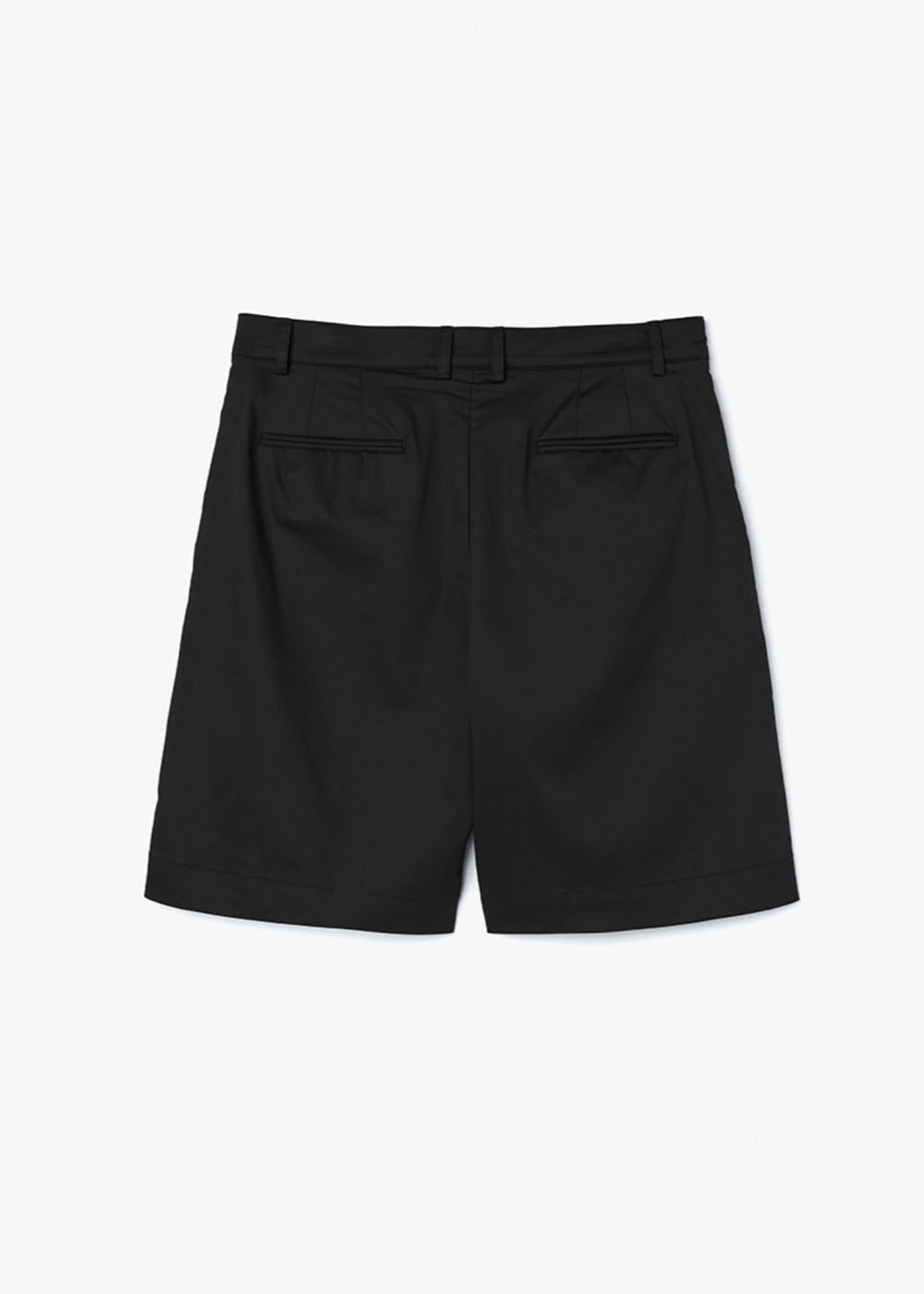 TWO PIN-TUCKED HALF PANTS_BLACK