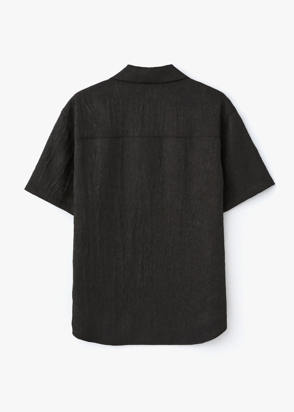 CRINKLE TEXTURED SHIRT_BLACK