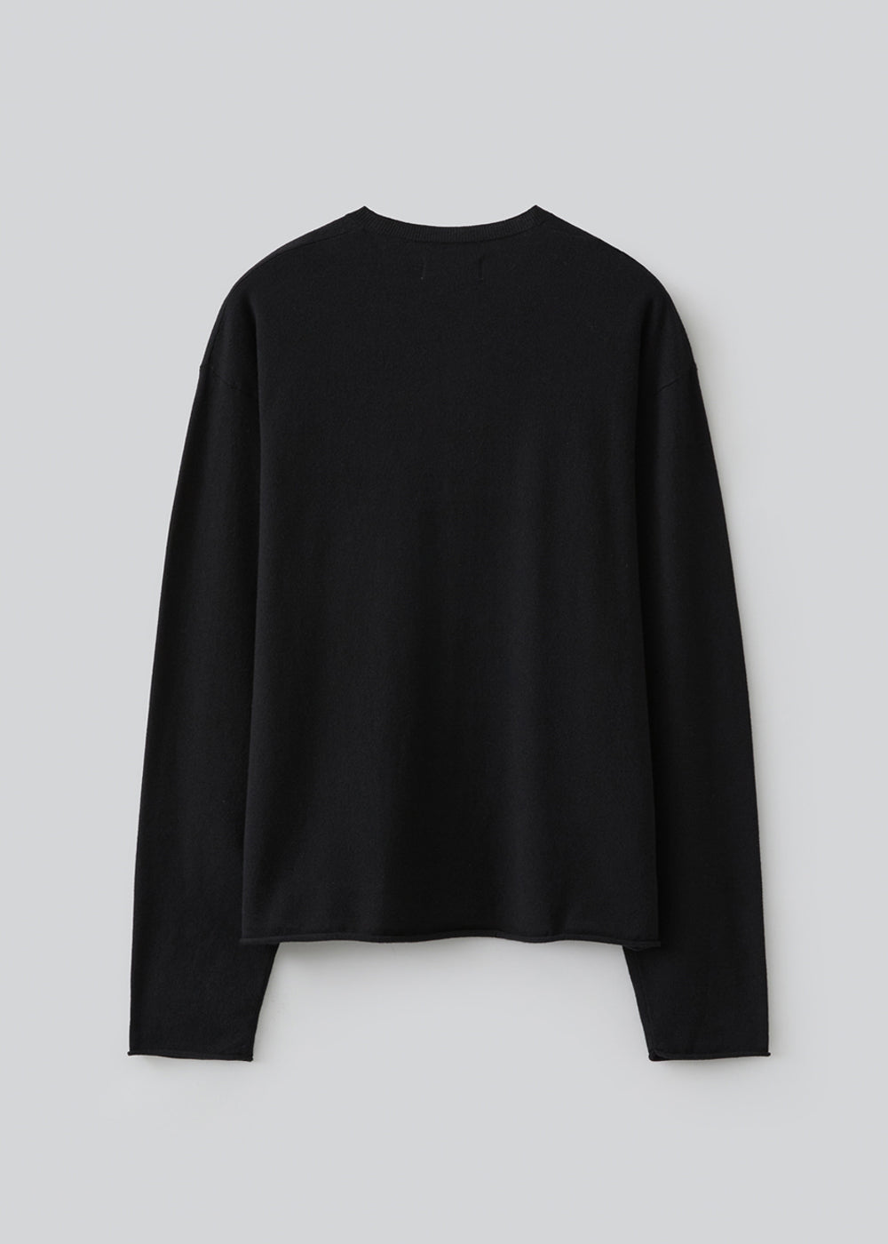 Rolled-Edge Henley Knit_ Black