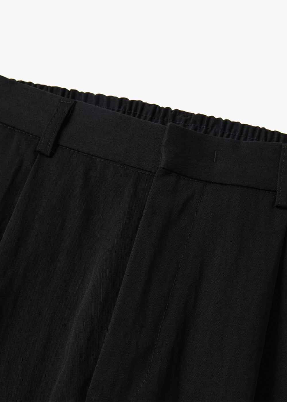 SILKET COTTON PIN TUCK PANTS_BLACK