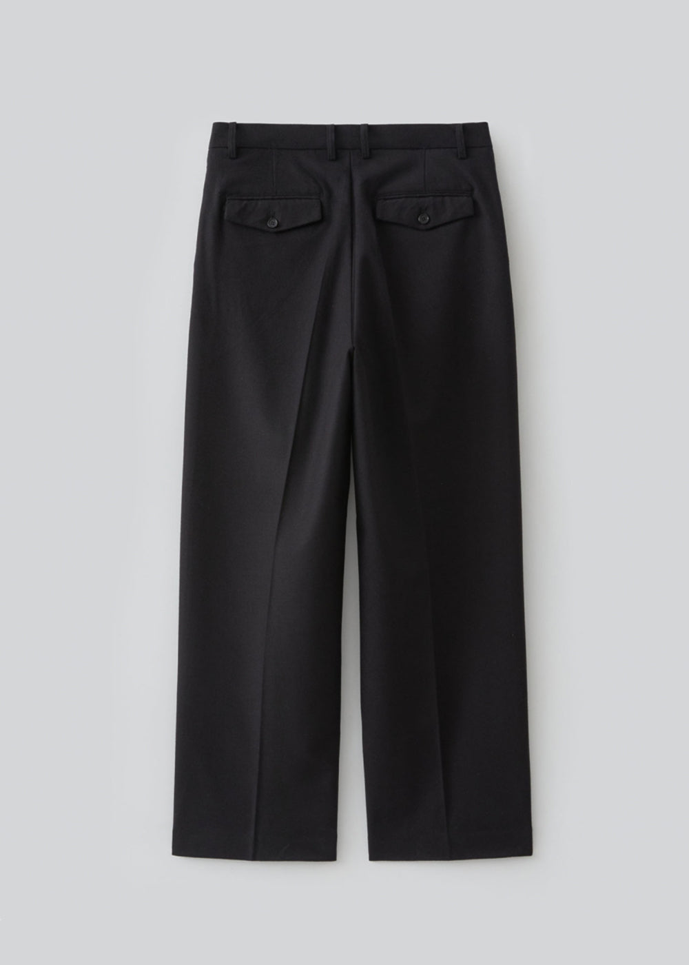 Tailored Single-Tuck Wool Trousers_ Black