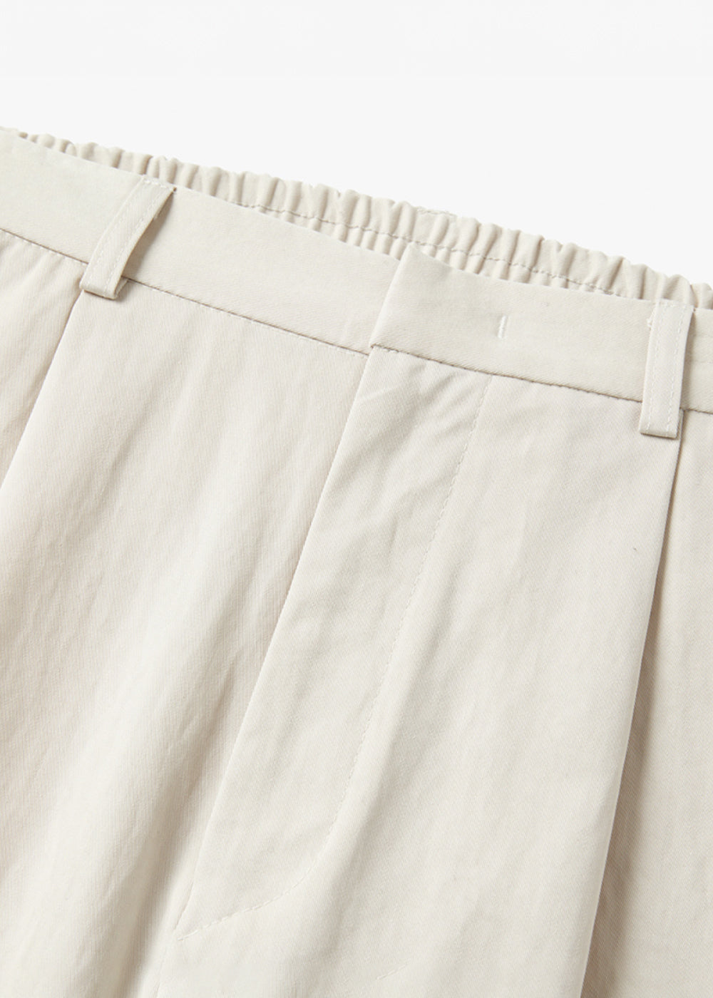 SILKET COTTON PIN TUCK PANTS_IVORY