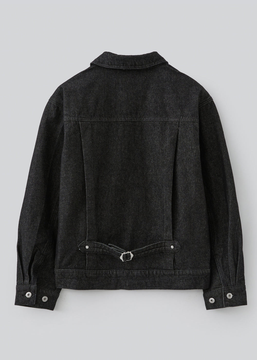 Pleats Denim Worker Jacket_Black