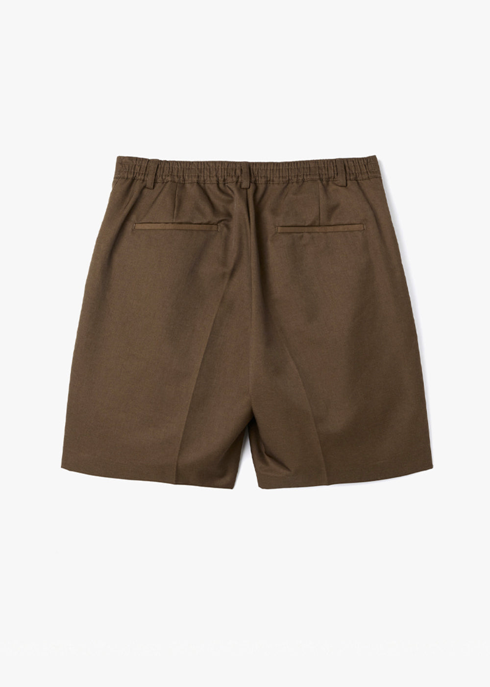 CLASSIC TWO TUCKED HALF SLACKS_BROWN