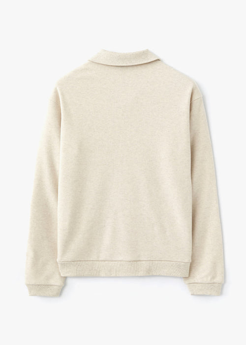 ANGORA COTTON COLLAR TOP_LIGHT BEIGE