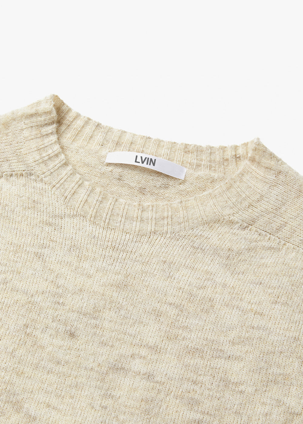 WHOLEGARMENT WOOL ROUND SWEATER_OATMEAL