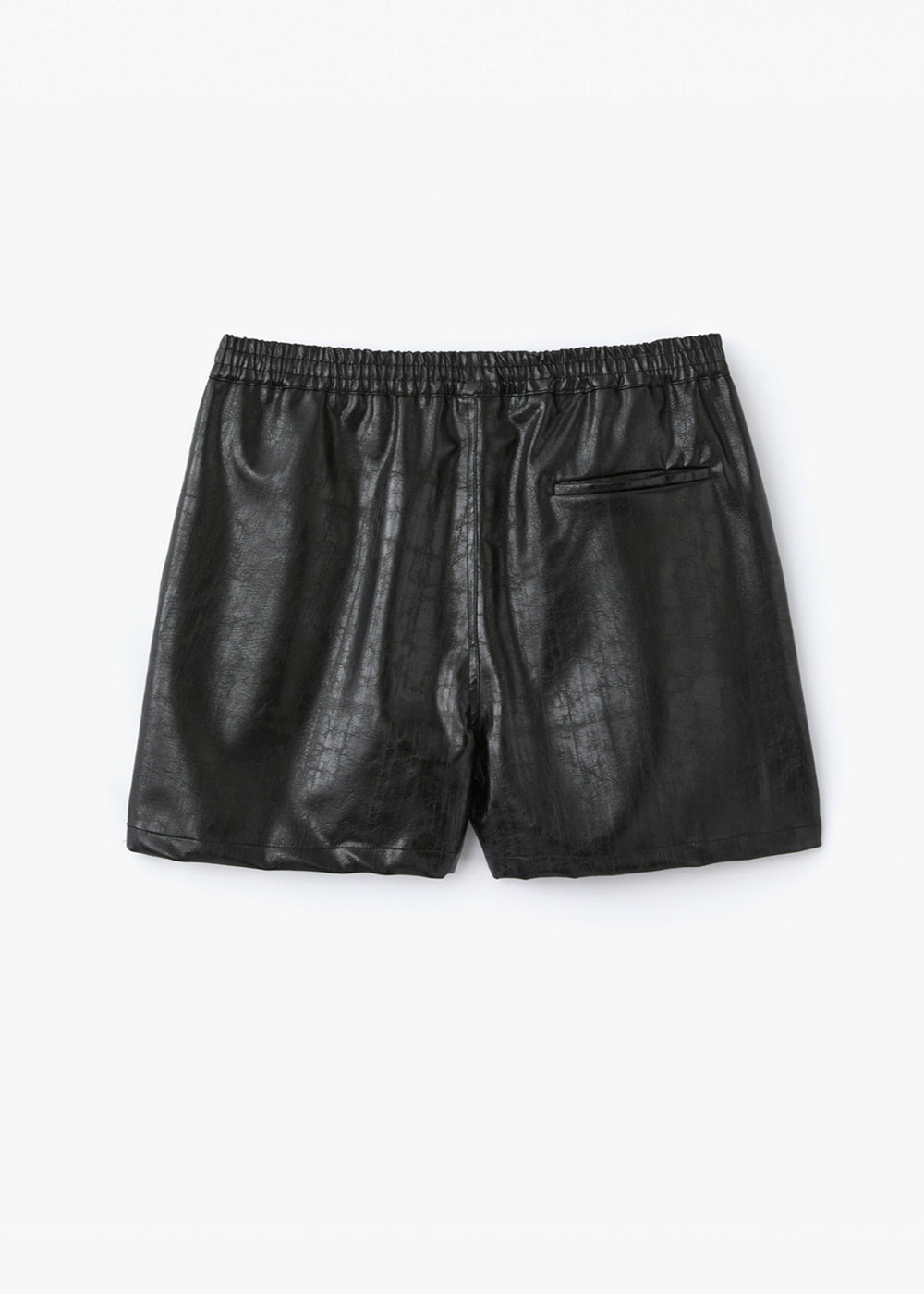 VEGAN LEATHER SHORT PANTS_BLACK