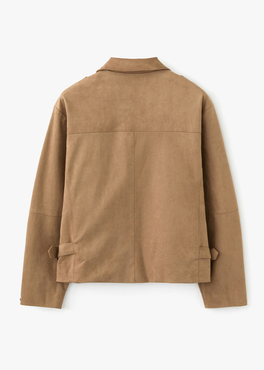 SUEDE STRAP POINT JACKET_BROWN