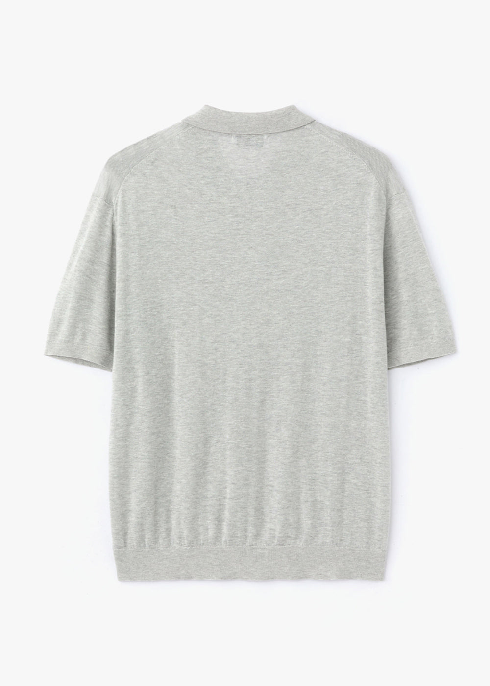 LINEN KNITTED POLO SHIRT_LIGHT GREY
