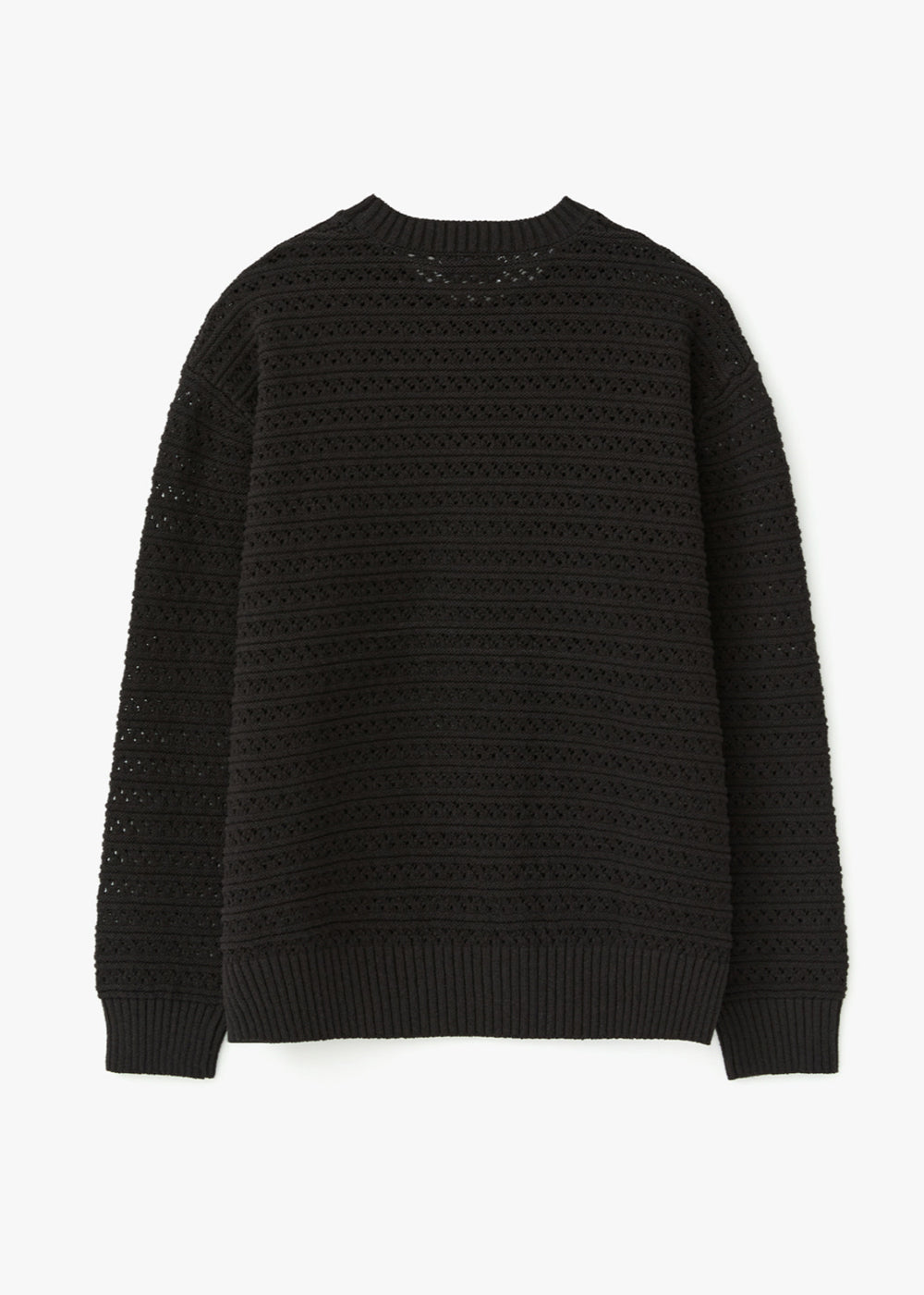 EYELET KNITTED SWEATER_BLACK