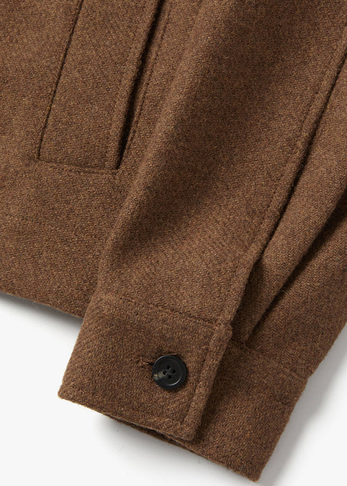 BACK-TAP POINTED WOOL JACKET_BROWN