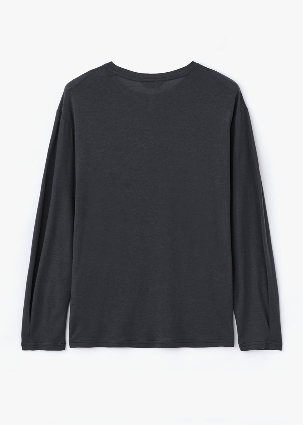 WOOL BLEND LONG SLEEVE T_CHARCOAL