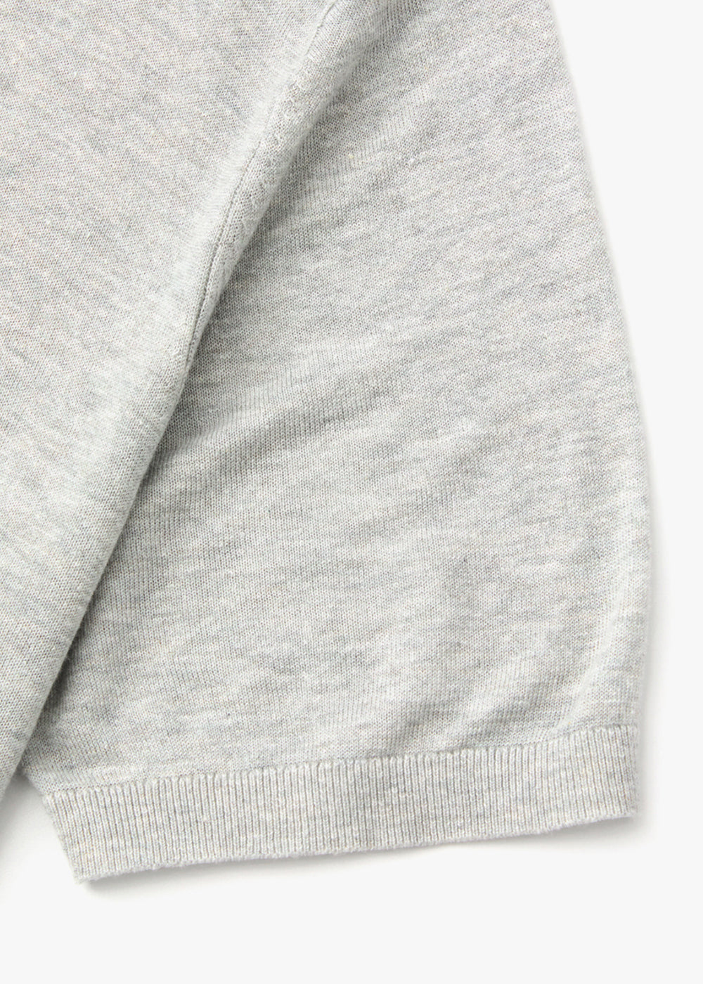 LINEN KNITTED POLO SHIRT_LIGHT GREY