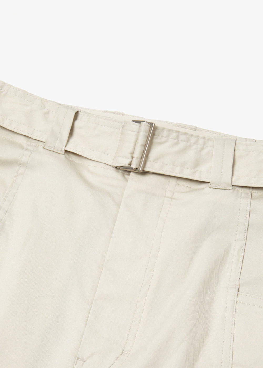 COATING COTTON BELTED PANTS_CREAM