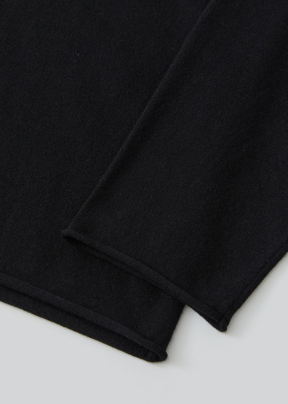 Rolled-Edge Henley Knit_ Black