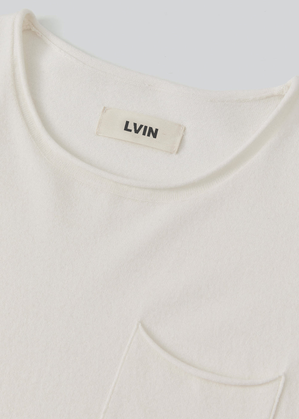 Single-Pocket Fine Pullover_ Ivory