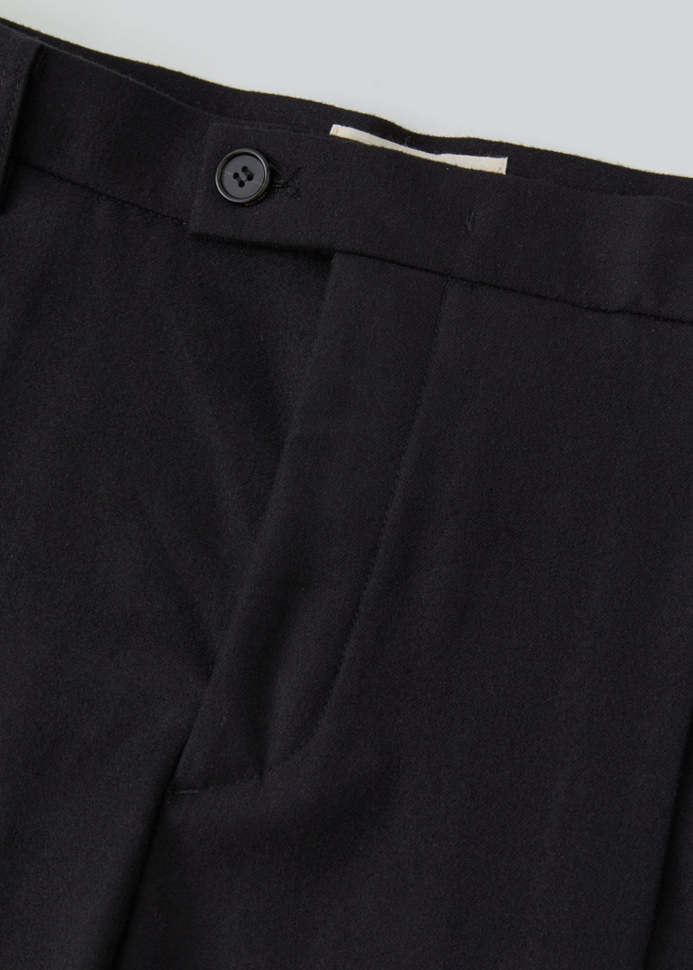 Tailored Single-Tuck Wool Trousers_ Black