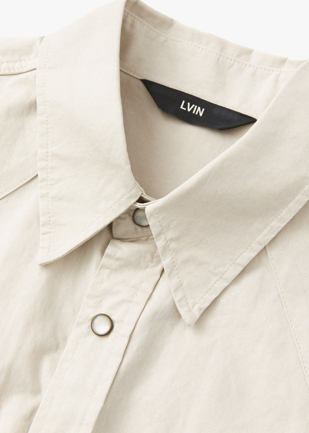 COTTON LONG SLEEVE WESTERN SHIRT_CREAM