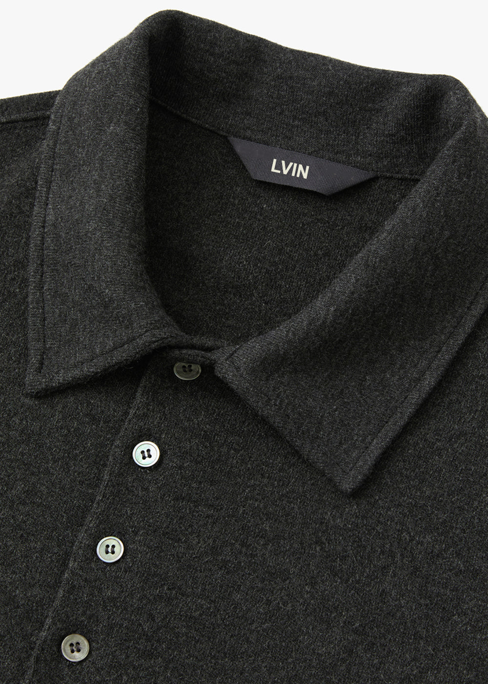 ANGORA COTTON COLLAR TOP_CHARCOAL