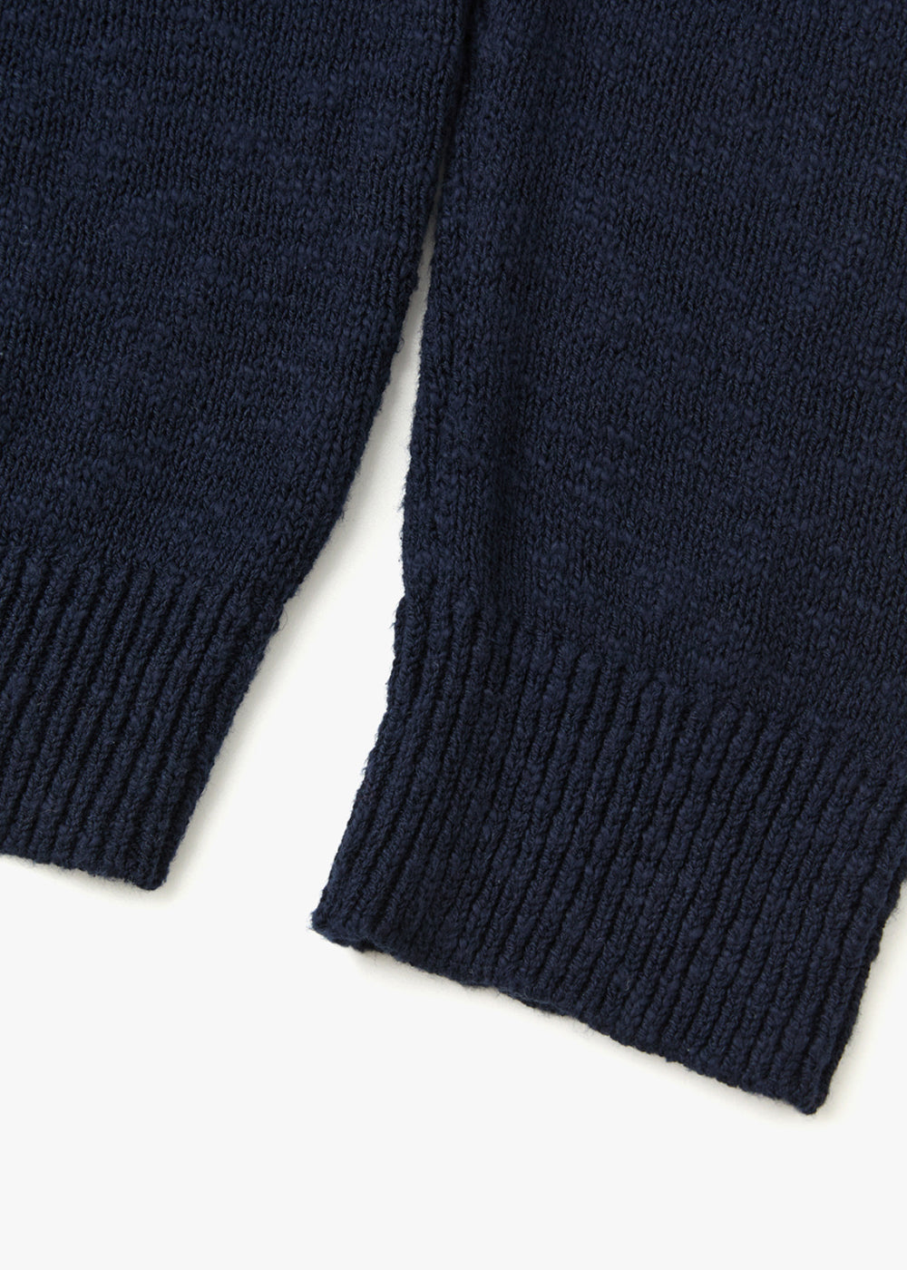 PIN-TUCK COTTON SWEATER_NAVY
