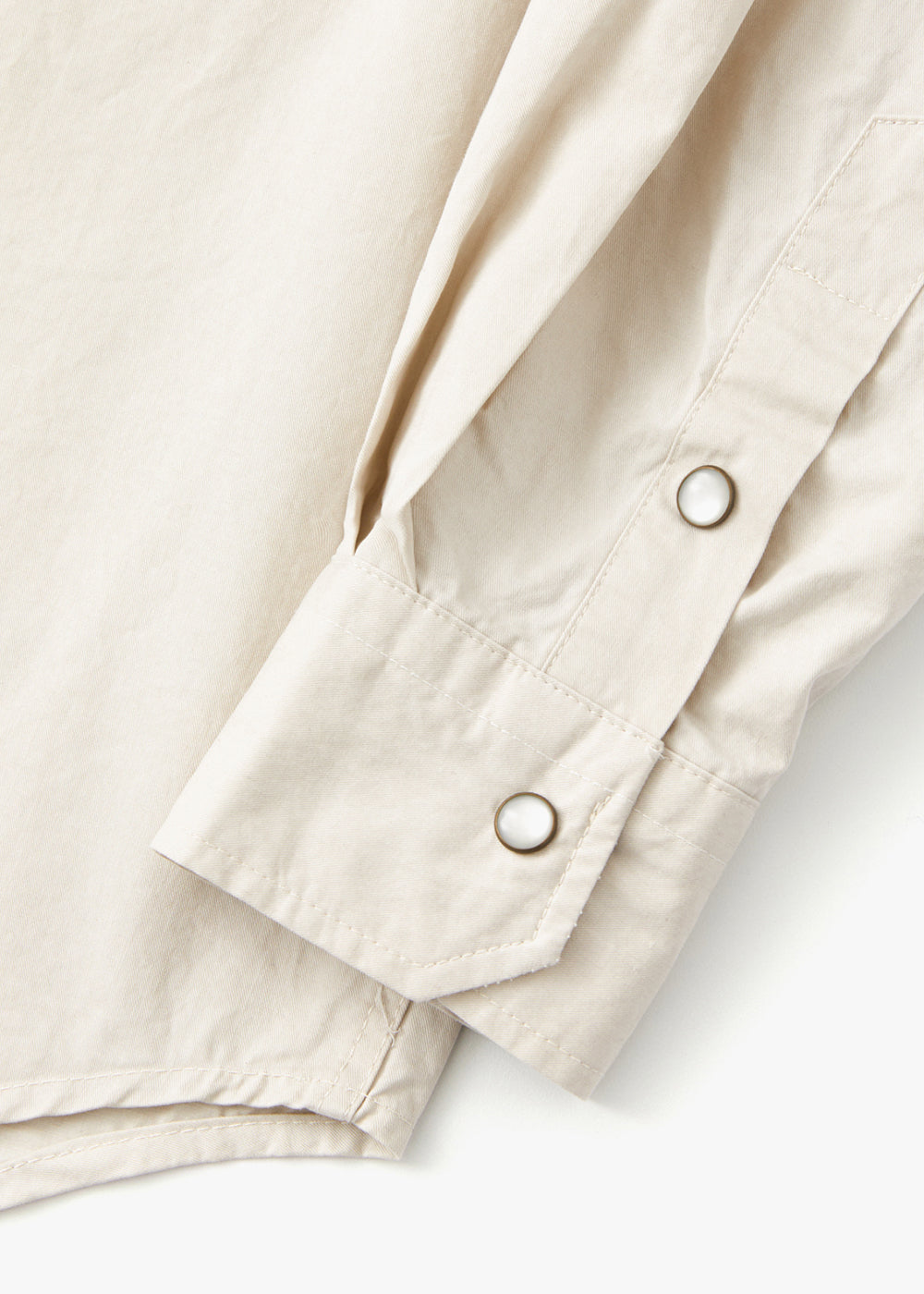 COTTON LONG SLEEVE WESTERN SHIRT_CREAM