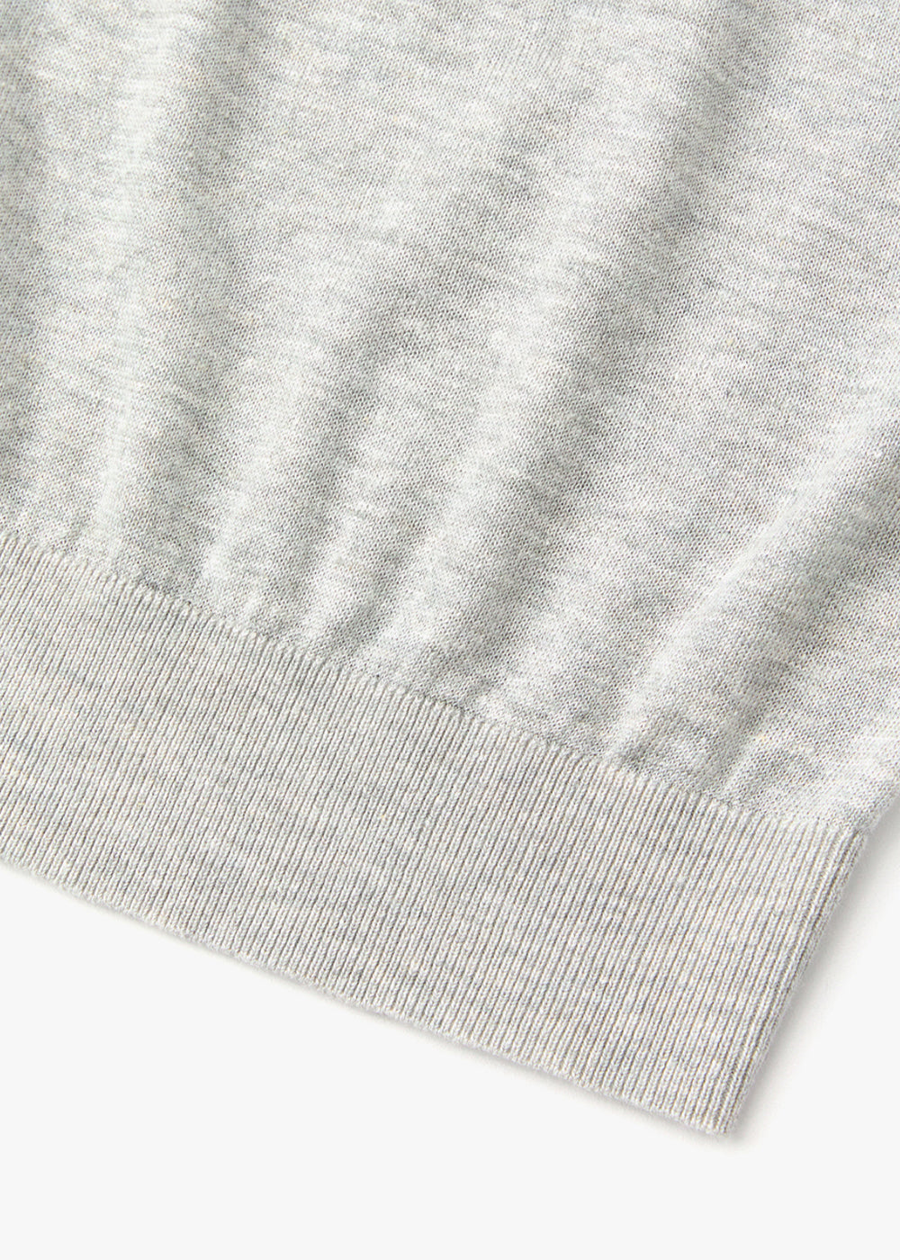 LINEN KNITTED POLO SHIRT_LIGHT GREY