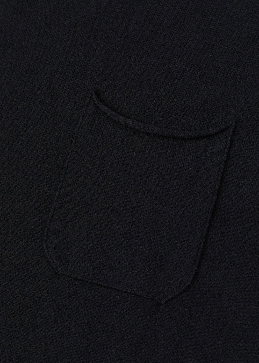 Single-Pocket Fine Pullover_ Black