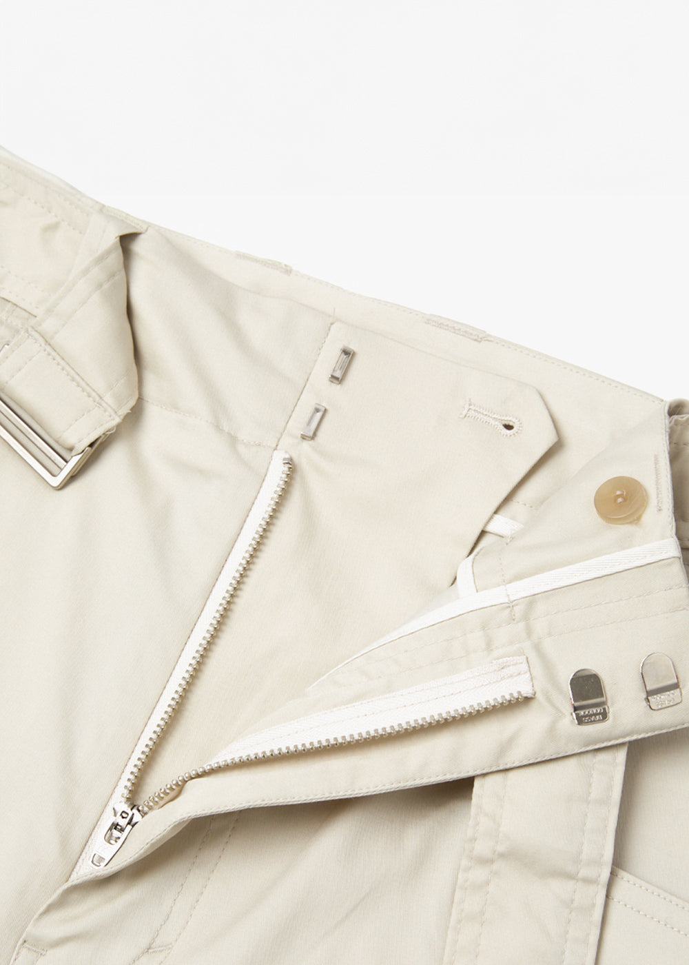 COATING COTTON BELTED PANTS_CREAM