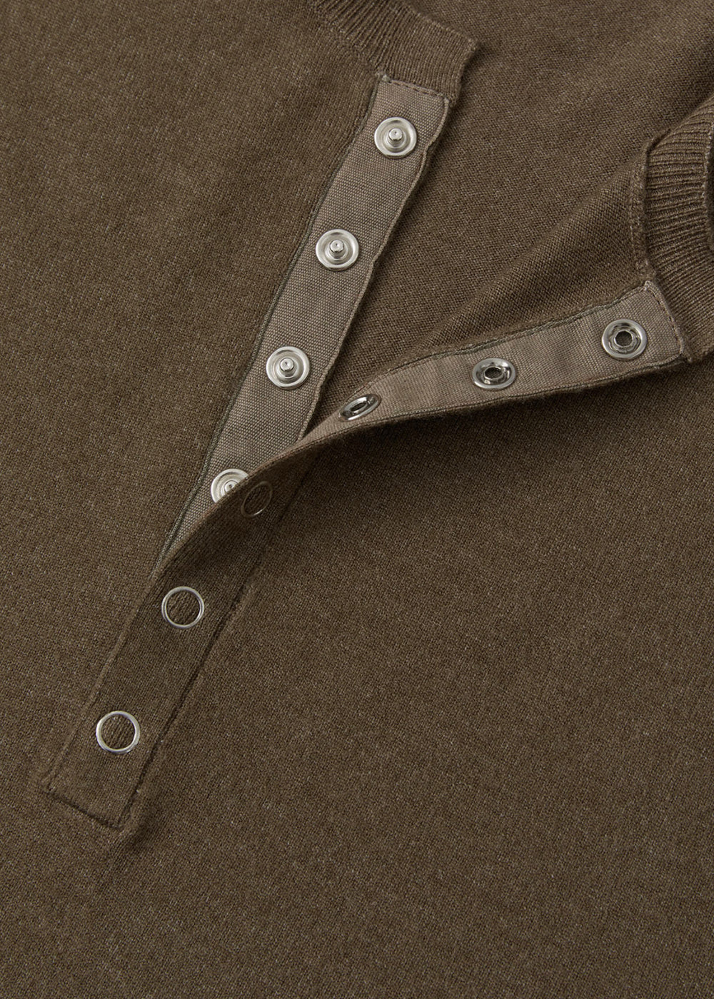 Rolled-Edge Henley Knit_ Brown