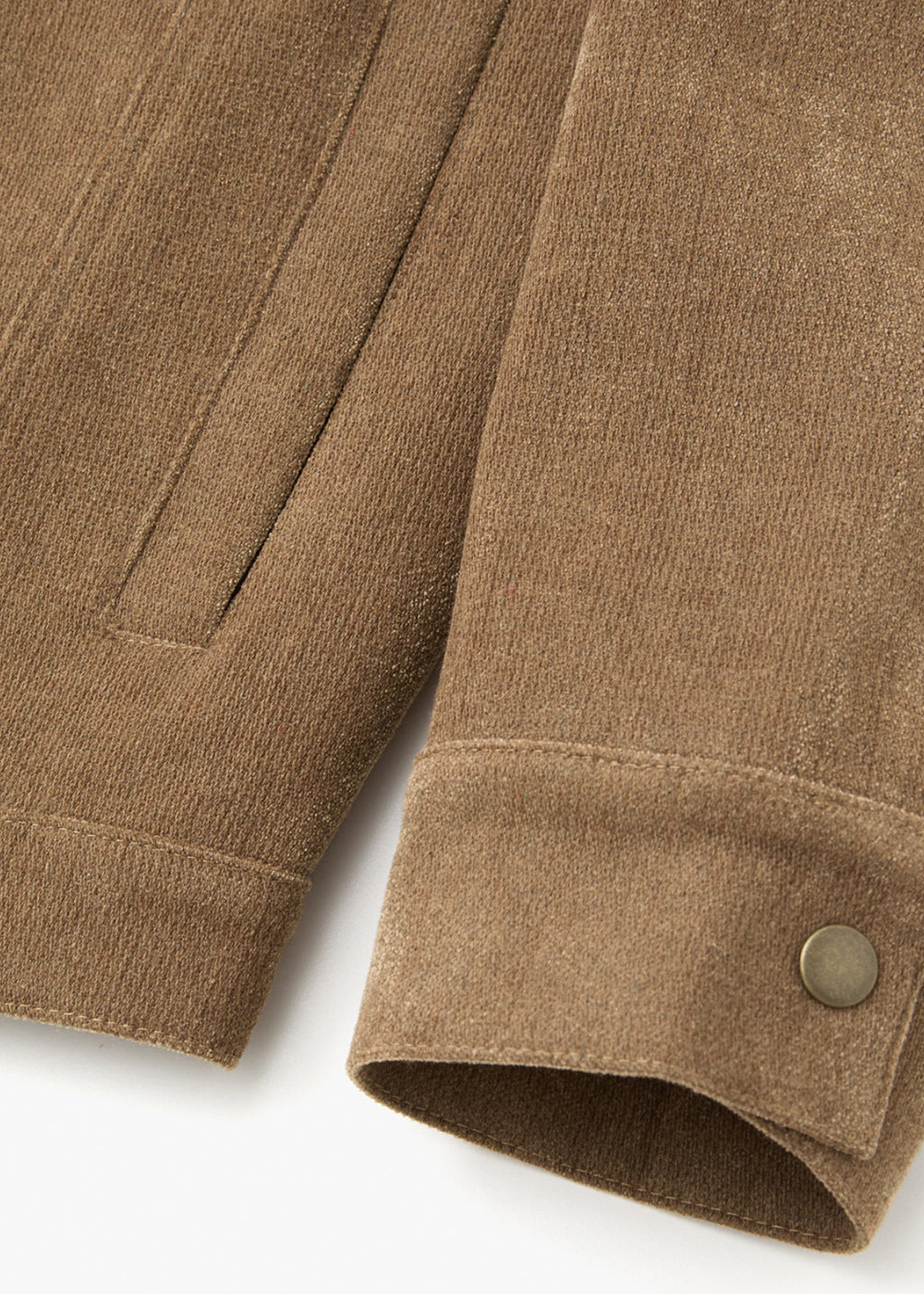 CORDUROY SNAP BUTTON JACKET_BROWN