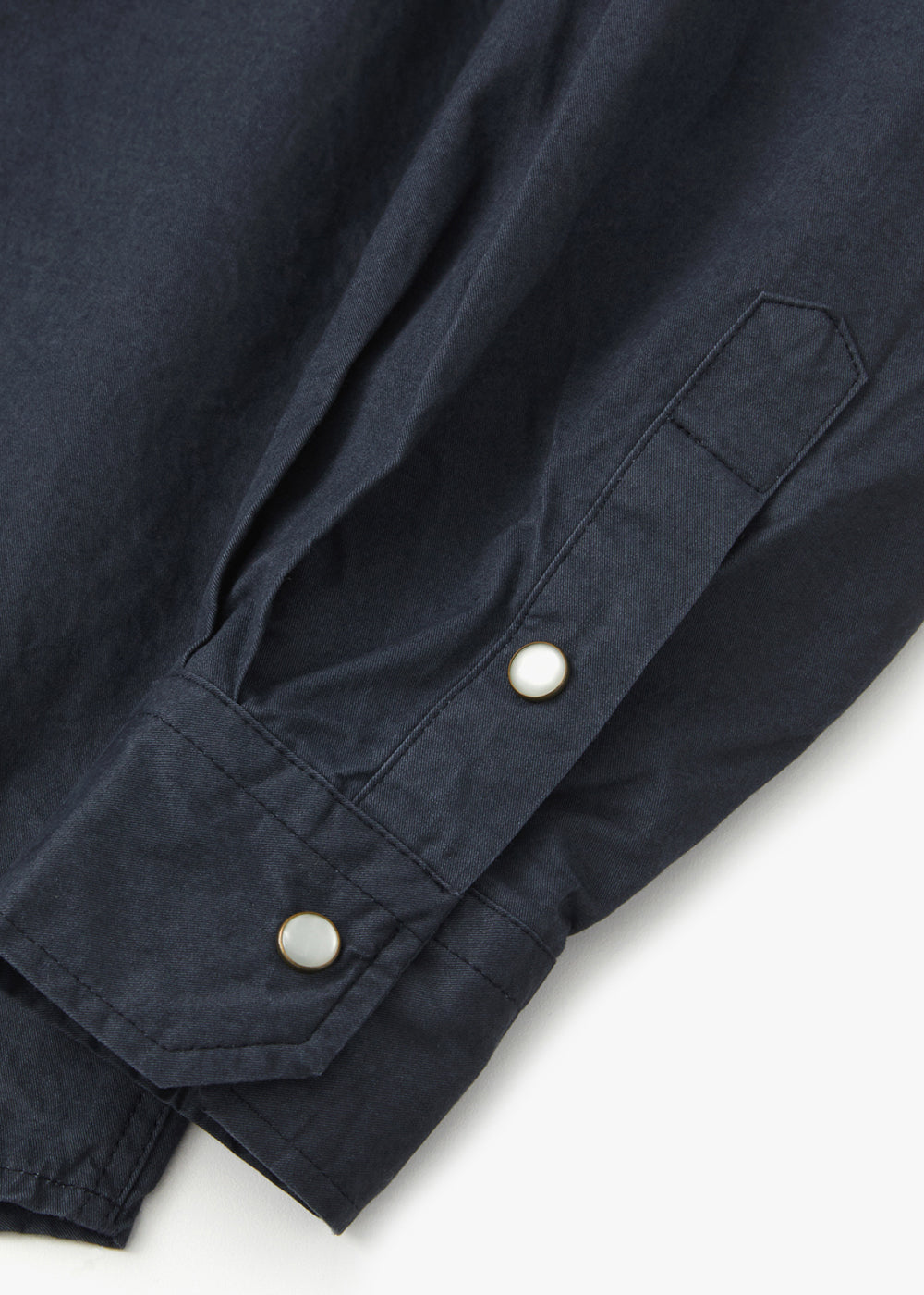 COTTON LONG SLEEVE WESTERN SHIRT_NAVY