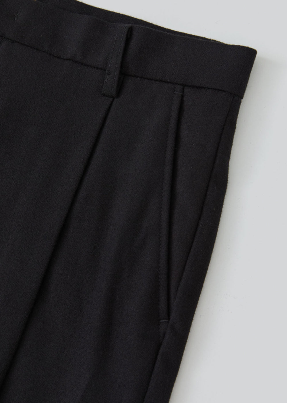 Tailored Single-Tuck Wool Trousers_ Black