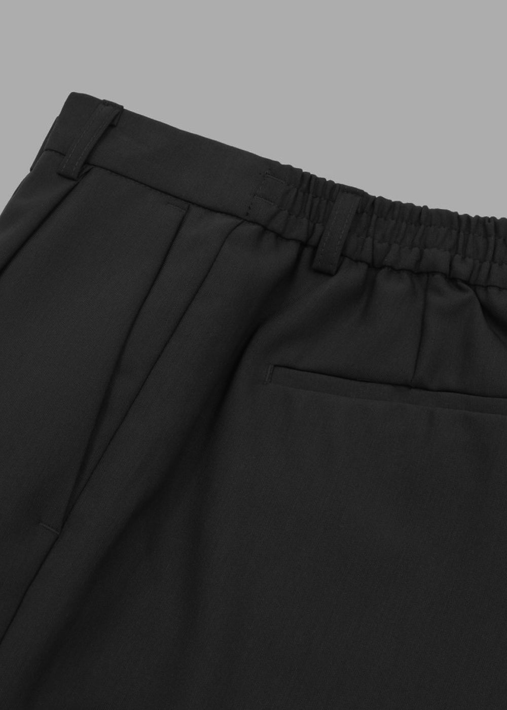 WIDE PIN TUCK SPAN PANTS_BLACK