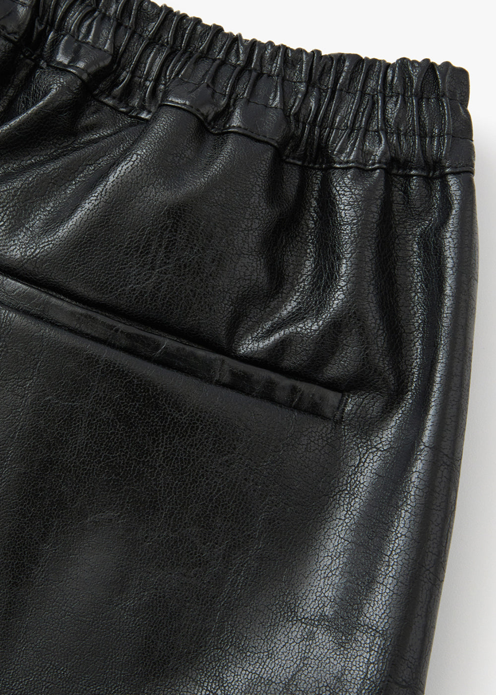 VEGAN LEATHER SHORT PANTS_BLACK