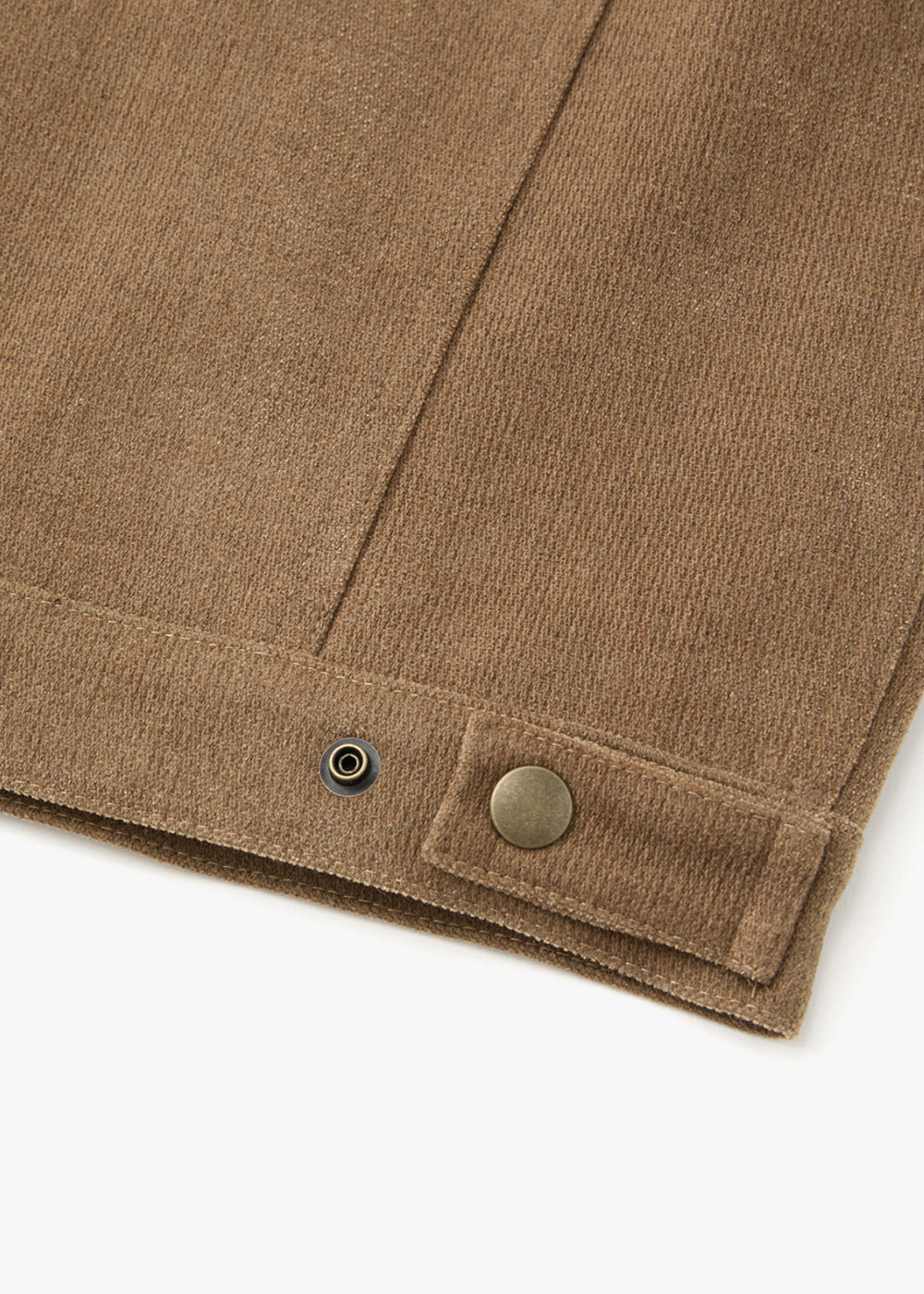 CORDUROY SNAP BUTTON JACKET_BROWN