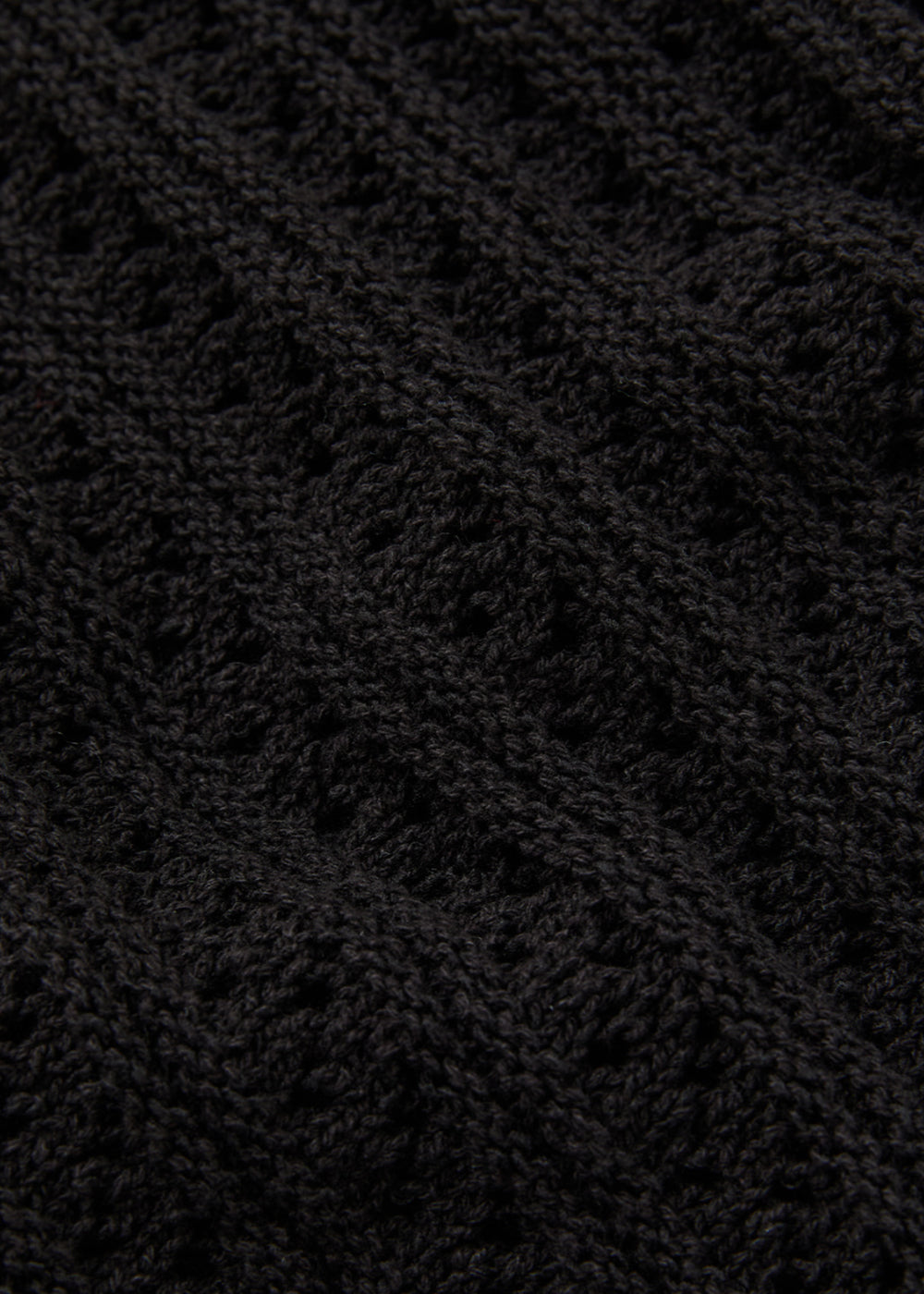 EYELET KNITTED SWEATER_BLACK