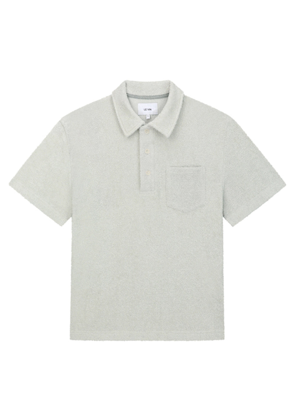 TERRY PIQUE T SHIRT LIGHT GREY